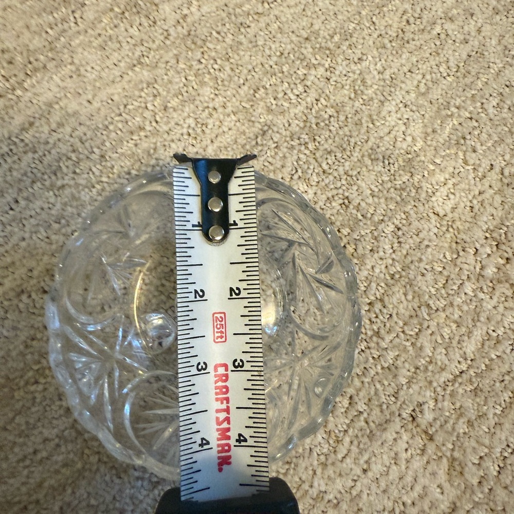 Vintage Heavy Cut Lead Crystal Pedestal Candy/Nut Dish w/ Lid Starburst Pinwheel - Picture 4 of 6